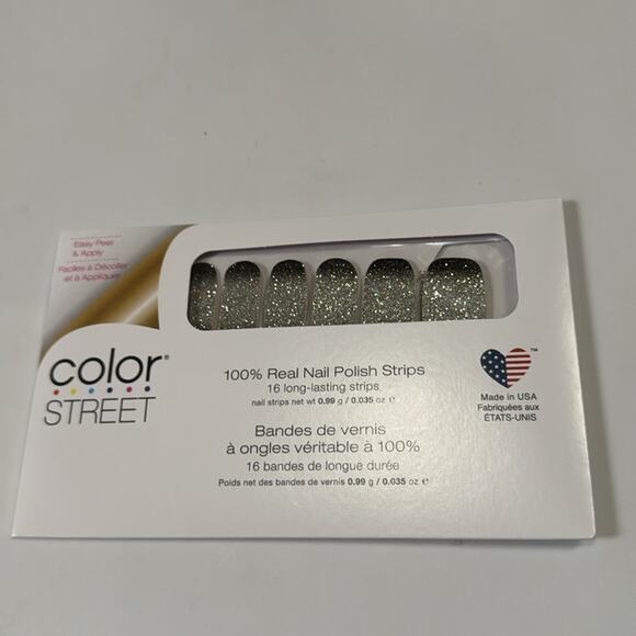 NWT Color Street "Underground Magic" Glitter Nail Strips Silver Black - Picture 2 of 4